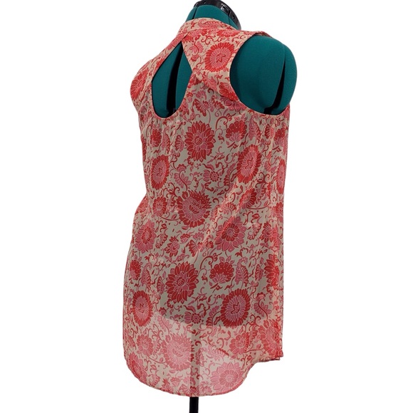 Cabi Vita Blouse #5037, Pink Paisley and Floral Sleeveless Cowl Neck Top, Medium - Picture 7 of 14